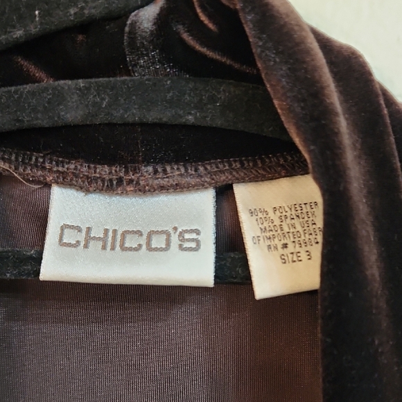 Chico's Brown Velvet Open Front Jacket - Picture 2 of 4